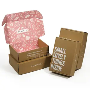 कस्टम लोगो मुद्रित निजी ब्रांड पर्यावरण अनुकूल डिलीवरी मेलर बॉक्स कपड़े के व्यवसाय के लिए नालीदार क्राफ्ट मेलिंग शिपिंग बॉक्स