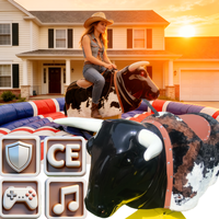 Équipement de jeux souples en gros, Vache mécanique commerciale compétitive avec matelas pour adultes, à vendre, Machine de rodéo d'occasion