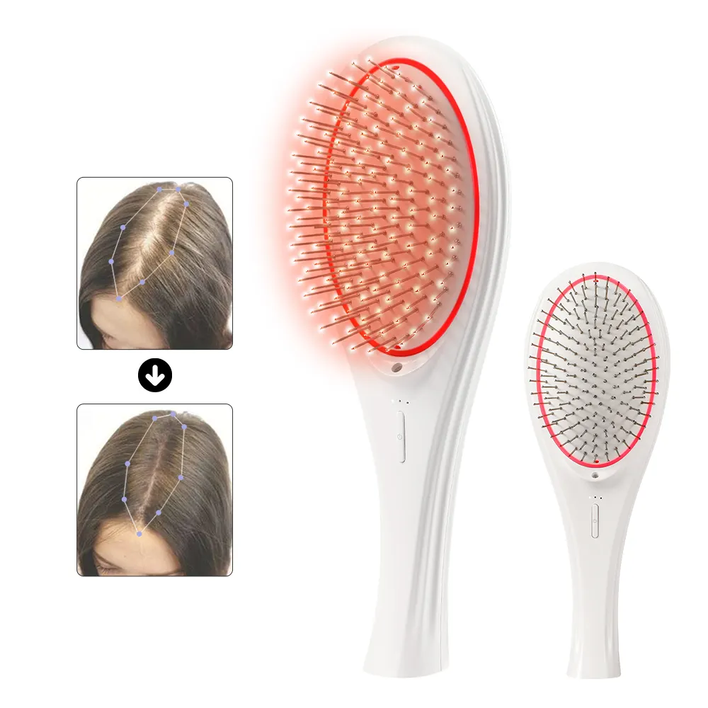 Luce rossa terapia vibrazione del cuoio capelluto spazzola di massaggio a ioni negativi per la crescita dei capelli massaggiatore elettrico massaggio pettine