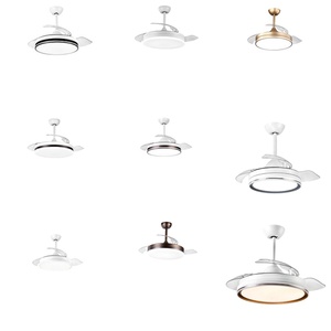 Ventilador de techo escalable, luz colgante, atenuación de 3 colores, brillo ajustable, hoja invisible, graffiti, control remoto WiFi - Product Image 3