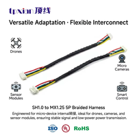 Cable SH1.0-MX1.25-5P, Cable de Cobre Estañado de 28AWG de SH1.0 a MX1.25 de 5 Pines para Conexión de Señal de PCB de Sensor de Cámara Mini para UAV