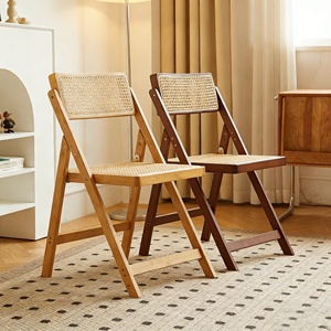 Sedia Pieghevole Moderna in Stile Nordico Wabi Sabi, Certificata CE UE, per Hotel, Appartamenti, Ville Familiari, Sedia <span class=keywords><strong>da</strong></span> Pranzo in Legno Massello - Product Image 2