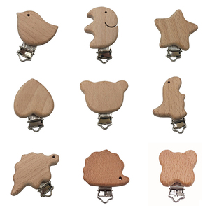 35mm Custom <strong>Design</strong> Natural Wooden Plain Round Baby Teething Wooden <strong>Pacifier</strong> <strong>Clip</strong> - Product Image 3