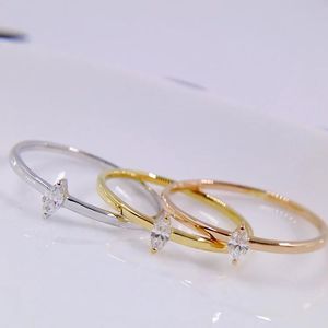 Anillo de Joyería Xinfly en Oro Puro de 18K con Diamantes AU750, Diseño de Gota de Agua, Princesa, Cuadrado y Forma de T, Gran Venta - Product Image 2