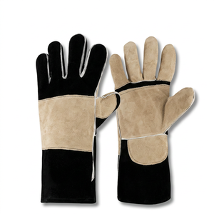 Split Cow sheep Leather Welding <b>Gloves</b> Heat Resistant Safety Work <b>Gloves</b> with Reinforced Palm and <b>Long</b> Gauntlet Cuff Wholesale - Product Image 1