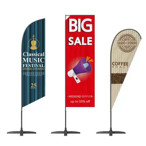 Factory Advertising Tear Drop Flying Feather Flags Custom Banner Beach Banners & Display Accessories