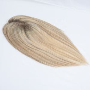 Topper capillaire mono 6x6 en <span class=keywords><strong>cheveux</strong></span> humains blond cendré, 12 pouces, densité 100%, pour femmes aux <span class=keywords><strong>cheveux</strong></span> fins, fourni par un fabricant de produits capillaires - Product Image 3