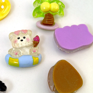Cartoon Resin Hair <b>Clips</b> Beach Theme DIY Jewelry Accessories Mixed Colors Manual Craft For Daily Use - Product Image 3