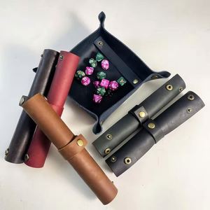 6 Colors Genuine Leather DND Dice <b>Rolling</b> Tray & <b>Mat</b> for RPG Personalized Engraved Dice Holder-Welcome Gifts Promotional Durable - Product Image 4