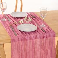 Chemin de table en gaze froissée 35x120 pouces, style rustique