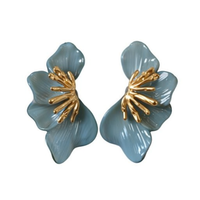 ER2601-25L SmileJoyas - Aretes de Mujer con Diseño de Flor Chapados en Oro, Románticos, para Fiesta, Moda China