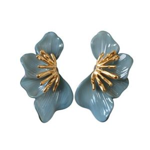 ER2601-25L SmileJoyas Boucles d'oreilles clous romantiques plaquées or pour femme, motif floral, pour soirée, mode, Chine - Product Image 2