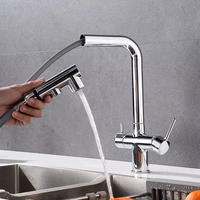 Robinet de cuisine extractible de qualité commerciale - Arc haut, nickel brossé, bec pivotant à 360°, montage sur comptoir, 1 poignée, design moderne