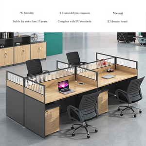 Postazione di Lavoro Modulare per Ufficio con Pareti Divisorie, Scrivania Espandibile per 4 Persone con Armadietto per <span class=keywords><strong>Call</strong></span> Center - Product Image 3