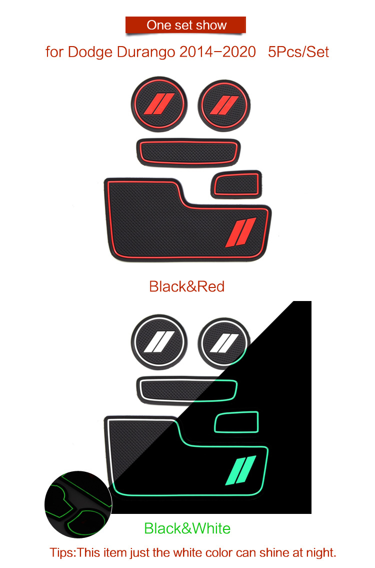 Custom Fit Silicone Cup Liners Center Console Mats for 2014-2020 Dodge Durango Accessories | ZHL Bra