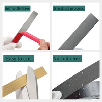 Moulures murales flexibles en acier inoxydable personnalisables, bandes adhésives pour la décoration des murs, plafonds et meubles