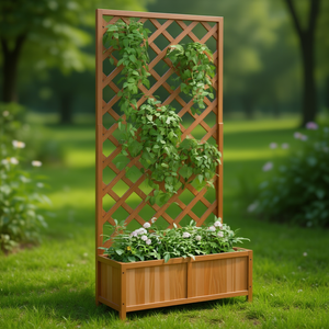 Enrejado y jardinera de madera de 6 pies, rectangulares, resistentes a la putrefacción, para cercas de patios y decoración de jardines - Product Image 2