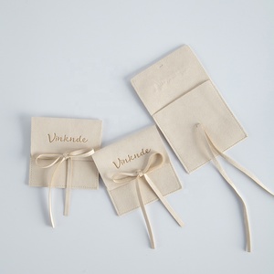 Beige Apricot 6X6 cm Microfiber Envelope Jewelry Gift Packaging Pouch <b>Rope</b> for Comb Baby Teeth Chain-for Storing Your Precious - Product Image 5