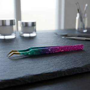 Pince à épiler professionnelle à pointe incurvée pour cils, outil de beauté en métal en forme de U pour extension de cils, application durable - Product Image 2