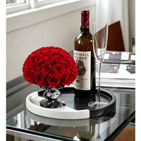 Vase en marbre noir Marquina de luxe moderne avec logo personnalisé STONEKOCC, décoration florale haut de gamme pour la maison, ornement aromatique