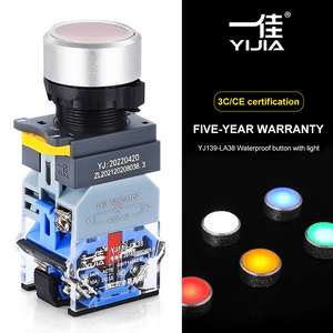 Yijia LA38-11DN/F67 Self-Locking LED Light <strong>Push</strong> <strong>Button</strong> Switches 22mm Circular Power Switches IP67 Level Normally <strong>Open</strong> <strong>Closed</strong> - Product Image 2