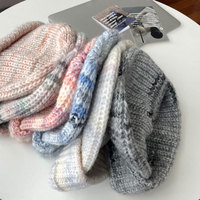 Bonnet tricoté dégradé Fil mélangé Bonnet tricoté chaud