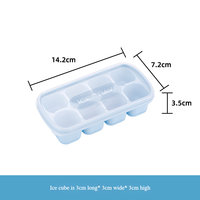 Bac à glaçons en silicone réutilisable et portable avec couvercle - Moule à congélation rapide à 8 compartiments pour usage domestique