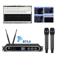 Procesador de Sonido Digital Profesional 2 en 1 con Efecto de Reverberación para Karaoke, Frecuencia UHF, 2*50 Canales, Micrófono Inalámbrico con Rango de 30-80M