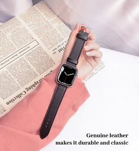Correa de Reloj de Cuero Genuino Nappa para <span class=keywords><strong>Hombre</strong></span> y Mujer, Accesorios para Relojes al por Mayor para <span class=keywords><strong>Apple</strong></span> iWatch <span class=keywords><strong>Series</strong></span> <span class=keywords><strong>7</strong></span> 6 5 4 3 2 1 - Product Image 4