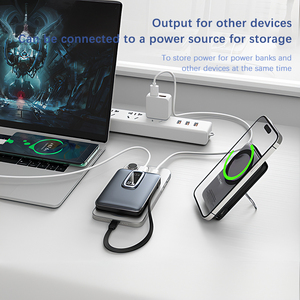 PD22.5W Batterie externe portable sans fil magnétique à charge rapide 5000mAh avec affichage numérique intégrée dans le câble 10000mAh PowerBank - Product Image 5