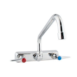 Grifo de Cocina de Latón Ecológico con Certificación LEED, Grifo Mezclador de Pared para Restaurante Comercial, Grifo de Doble Orificio - Product Image 1
