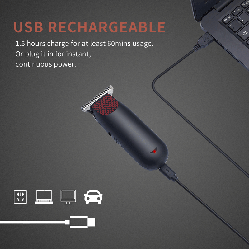 Ruiyi Hot Sell Hair Trimmer Professional Hair Clipper LED show Electric Hair Shaver for Men