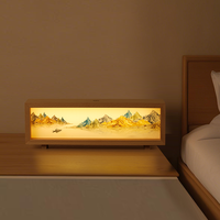 Lampe de chevet LED créative en bois grainé, lumière chaude, lampe de table en bois massif pour chambre à coucher, décoration de chambre d'enfant, cadeau