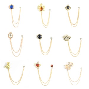 Broches <span class=keywords><strong>KERONG</strong></span> pour hommes, tendance, en alliage plaqué argent, forme couronne, micro-incrustation de strass en cristal, pour vêtements d'anniversaire - Product Image 1