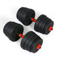 GOREGAIN Ensemble d'haltères réglables unisexes en PVC, détachables, recouverts de caoutchouc, équipement de fitness et de musculation, 10-50KG, fabriqué à Dingzhou, Hebei