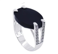 Bague de mariage de luxe en argent sterling 925 avec turquoise naturelle et motif clé grecque pour homme et femme