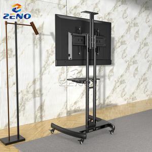 Carrito de <span class=keywords><strong>TV</strong></span> Resistente para Sala de Conferencias, <span class=keywords><strong>Soporte</strong></span> de <span class=keywords><strong>TV</strong></span> para Iglesia de 32-65 Pulgadas, <span class=keywords><strong>Ruedas</strong></span> de Desplazamiento Suave, Altura Ajustable - Product Image 3