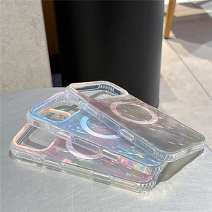 Funda Protectora Magnética para iPhone 17 Pro Max, Diseño de Perlas Translúcidas, Estética Femenina, Color Rosa - Product Image 2