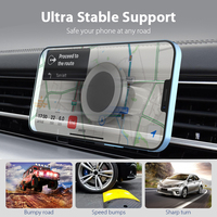 Support magnétique pour téléphone portable pour grille d'aération de voiture, stable et durable, design pliable, compatible avec Android