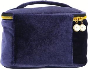 Moon Stars Velvet <b>Pouch</b> Zipper Closure Fashionable <b>Make</b>-<b>Up</b> Organizer Bag Zipper Closure Closure - Product Image 4