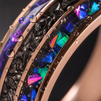 Luxuriöser Roségold-Wolframcarbid-Ring mit Sandstein-Galaxie-Meteorit-Einlage 8mm Komfortabler Herren-Ehering Großhandel