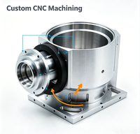 Composants de boîtier de cavité à bride en aluminium usinés sur mesure par CNC, pour montage d'interface d'équipement de précision, capteur, usinage par électroérosion à fil, brochage