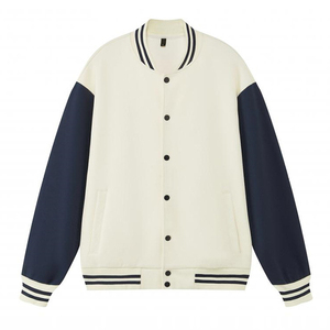 Color Block Drop Shoulder Baseball Jacket Custom Trendy Baseball <b>Work</b> Wear Coat Men Women Logo Clothing Customization - Product Image 5