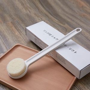 Long-<b>Handled</b> Bath <b>Brush</b> Soft Bristle Massage Body <b>Scrub</b> Shower <b>Brush</b> White Gift Box Packaging - Product Image 1
