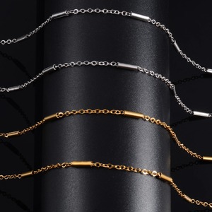 Cadena de Eslabones Chic de 2 mm con Cilindro de Acero Inoxidable, Collar Largo para Mujer, Gargantilla, Accesorios para Hacer Joyas - Product Image 4