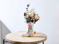 Petit Vase de botte de Cowboy Vase de botte de Cowgirl mignon Décor d'étagère en céramique colorée pour la maison ou le bureau Unique Porte-fleur Funky excentrique