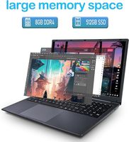 15,6-inch laptop, 8GB DDR4 RAM, 512GB SSD, Intel Celeron N5095 (tot 2,9 GHz), computer met Windows 10, 1920 x 1280 scherm, Type-C, WiFi