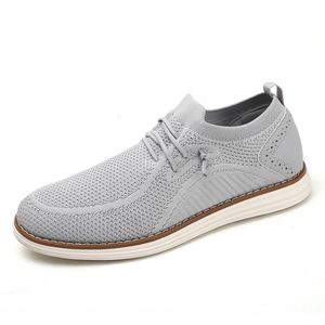RO Men Breathable Knit Casual Shoes Fabric Upper MOOD Sole Lightweight Comfortable Lace up Walking Shoes - Product Image 3