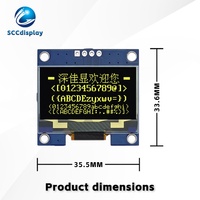 Layar Tampilan OLED 1.3 Inci Font Kuning IIC 128X64 Modul LCD Matriks Titik Instrumen Kontrol Industri Layar Tampilan Tertanam