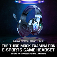 Casque de jeu ONIKUMA B15 Tri Mode 3 en 1 BT 2.4G filaire RGB LED Stéréo Surround avec microphone à réduction de bruit
